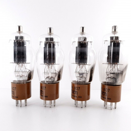 4 X JAN 807 CETRON TUBE. USA PROD. BLACK PLATES. MATCHED  QUAD. NOS/NIB. CJ  ENA