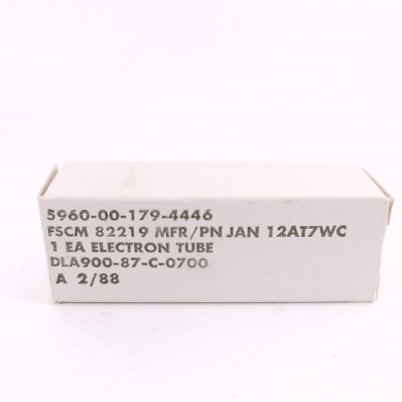 1 X JAN 12AT7WC PHILIPS ECG TUBE. 1980s PROD. COPPER RODS. 100. CH167