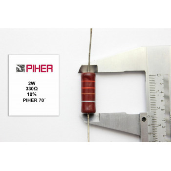 VINTAGE PIHER RESISTOR. 2W 330Ohm 330R 10% *1 PC* NEW ORIGINAL 1970´S +F221015