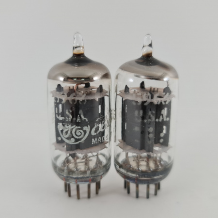 2 X 5963 GENERAL ELECTRIC TUBE. 1960s PROD. 17MM PLATES. 103. CH167