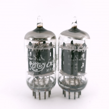 2 X 5963 GENERAL ELECTRIC TUBE. 1960s PROD. 17MM PLATES. 103. CH167