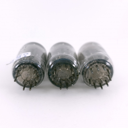 3 X 12AU7 GENERAL ELECTRIC TUBE. 1950s PROD. 17MM PLATES. D-G. MATCHED TRIO. 109. CH167