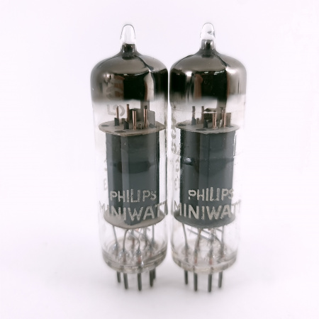 2 X E92CC PHILIPS-MINIWATT TUBE. 1950s PHILIPS PROD. PINCHED WAIST. 110. CH167