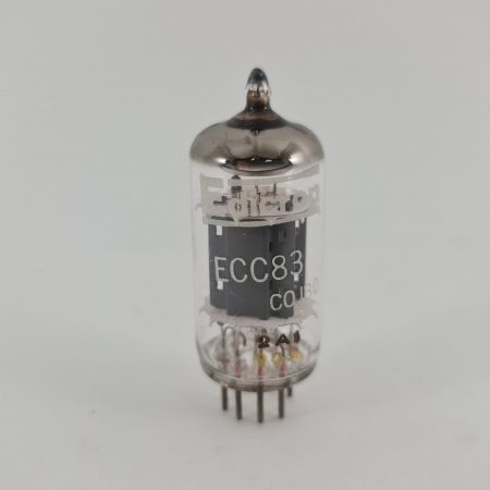 1 X ECC83 EDICRON TUBE. 1950s EI PROD. 17MM SMOOTH PLATES. 117. CH167