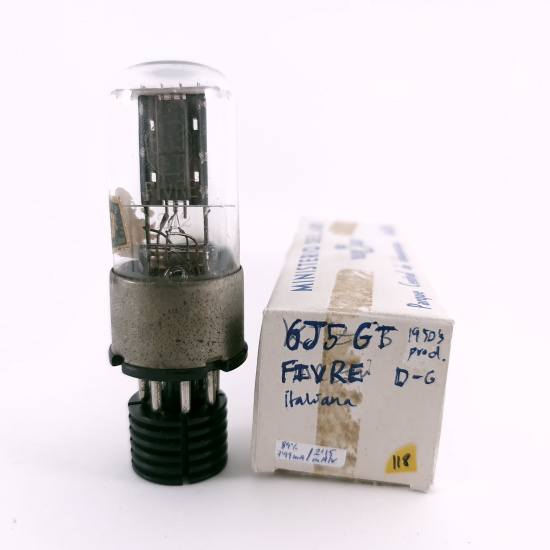 1 X 6J5GT FIVRE TUBE. 1950s PROD. D-GETTER. 118. CH167