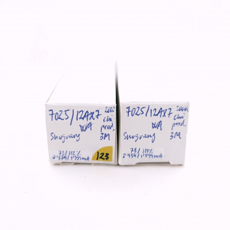 2 X 7025 / 12AX7WA SHUGUANG TUBE. 2000s PROD. 3M. MATCHED PAIR. USED. 123.CH167