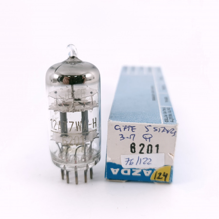 1 X 12AT7WA-H CIFTE TUBE. 1960s PROD. 3M. COPPER RODS. ***** STARS. 124. CH167