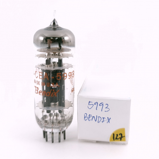 1 X 5993 BENDIX TUBE. 1960s PROD. BLACK PLATES. 4 MICA. D-GETTER. 127. CH167