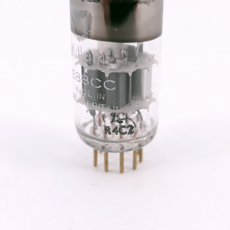 1 X E88CC MULLARD TUBE. 1960s PROD. DIMPLE GETTER. GOLD PIN. 129. CH167