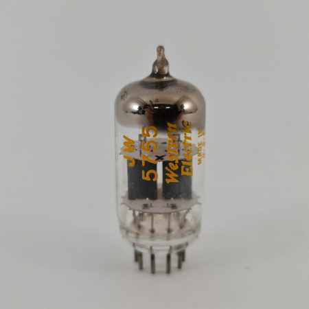 1 X 5755 WESTERN ELECTRIC TUBE. 1960s PROD. BLACK PLATES. 133. CH167