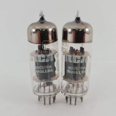 2 X 12BY7A RCA TUBE. 1970s BRASIL PROD. SOLID GETTER. COPPER RODS. 145. CH167