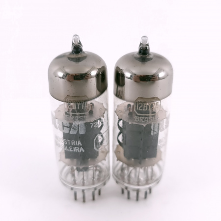 2 X 12BY7A RCA TUBE. 1970s BRASIL PROD. SOLID GETTER. COPPER RODS. 145. CH167