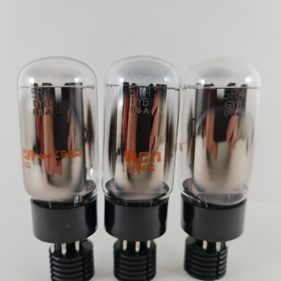 3 X 5R4GB RCA TUBE. 1980s PROD. BLACK...