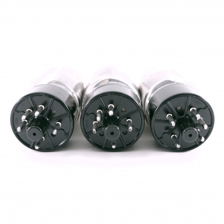 3 X 5R4GB RCA TUBE. 1980s PROD. BLACK PLATES. DUAL GETTER. MATC TRIO. 146.CH167