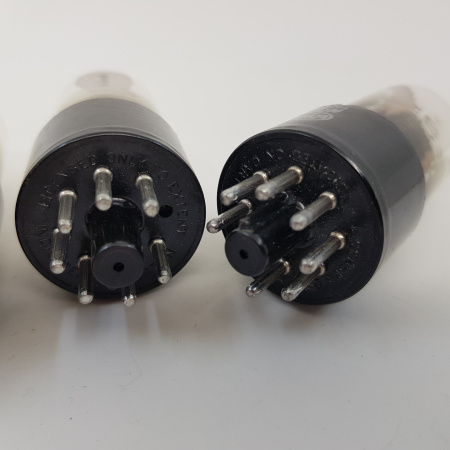 4 X 6V6GT RCA TUBE. SQUARE GETTER. ROUND BLACK PLATES. MATCHED QUAD. NOS. RC46.