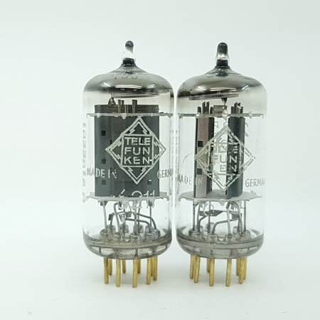 2 X 6211 TELEFUNKEN TUBE. 1960s PROD. GOLD PIN. MATCHED PAIR. 72. CH164