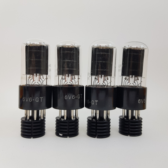 4 X 6V6GT TUBE. PHILIPS BRAND. ROUND...