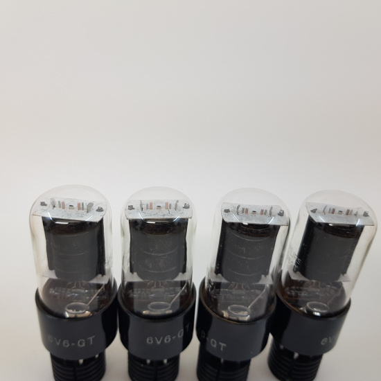 4 X 6V6GT TUBE. PHILIPS BRAND. ROUND...