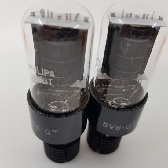 2 X 6V6GT TUBE. PHILIPS BRAND. ROUND...