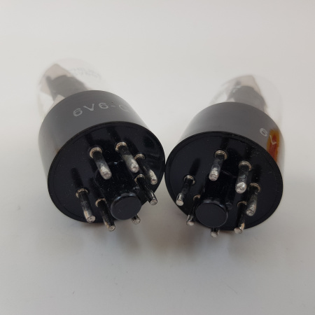 2 X 6V6GT TUBE. PHILIPS BRAND. ROUND BLACK PLATES. MATCHED PAIR CI  ENA