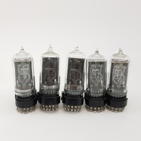 5 X B-5441 BURROUGHS NIXIE TUBE AND SOCKET. USED. RC159
