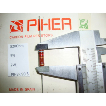 VINTAGE PIHER RESISTOR. 2W 820R 820Ohm 5% *1 PC* NEW ORIGINAL 1990´S+
