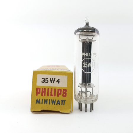 1 X 35W4 PHILIPS MINIWATT TUBE. D GETTER. NOS/NIB. RC172