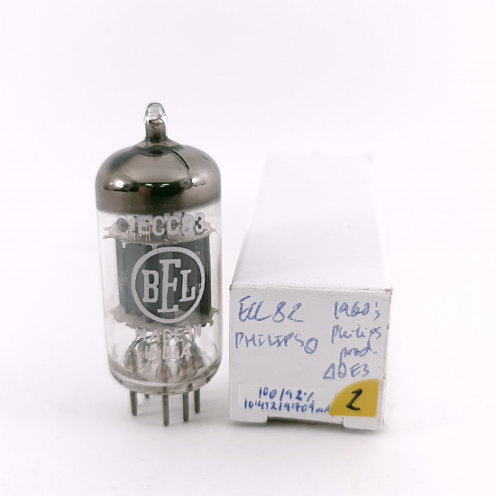 1 X ECC82 BEL TUBE. 1960s PHILIPS PROD. 2. CH168