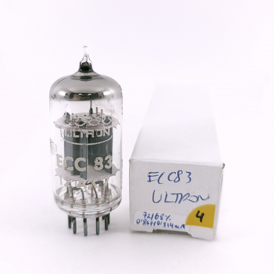 1 X ECC83 ULTRON TUBE. 1970s PROD. 4. CH168