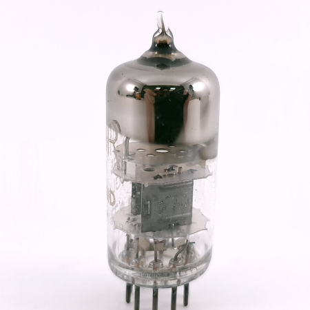 1 X 12AT7 BRIMAR TUBE. 1960s PROD. BLACK PLATES. 3 MICA. USED. 16. CH168
