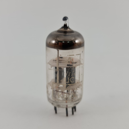 1 X ECC81 MULLARD TUBE. 1960s WHYTELEAFE PROD. SMOOTH PLATES. USED. 18. CH168