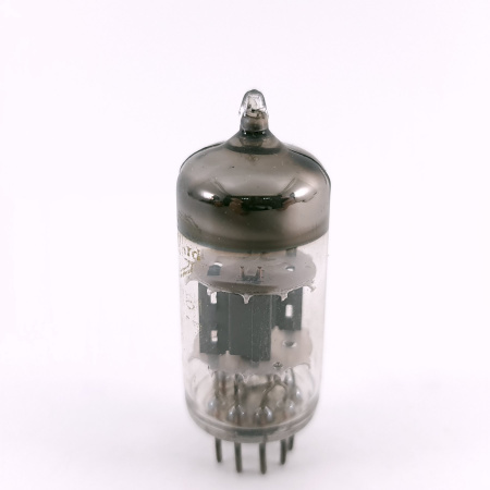 1 X ECC81 MULLARD YELLOW TUBE. 1960s PROD. COPPER RODS. USED. 19. CH168