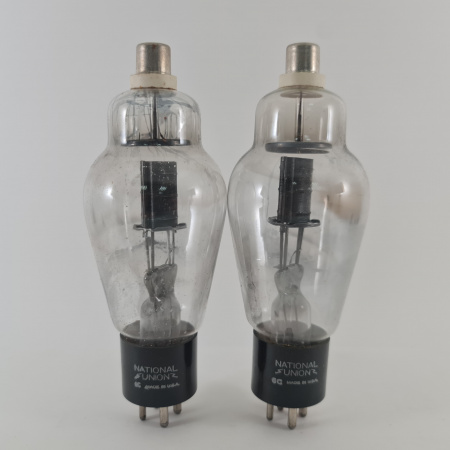 2 X JAN 866A / VT-46A NATIONAL UNION TUBE. 1940s PROD . FLAT GETTER. CB405