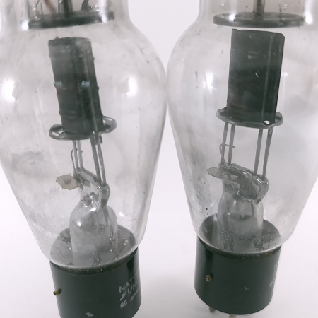 2 X JAN 866A / VT-46A NATIONAL UNION TUBE. 1940s PROD . FLAT GETTER. CB405