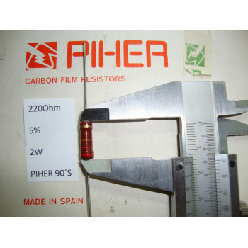 VINTAGE PIHER RESISTOR. 2W 220R 220Ohm 5% *1 PC* NEW ORIGINAL 1990´S+