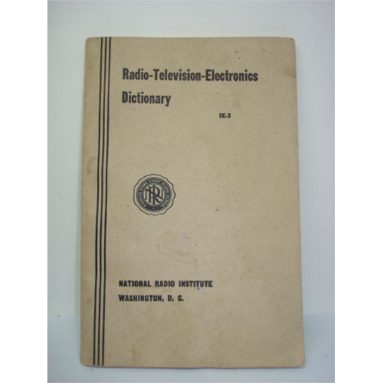 LIBRO - BOOK RADIO-TELEVISION-ELECTRONICS DICTIONARY