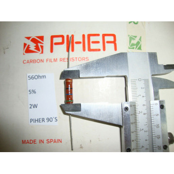 VINTAGE PIHER RESISTOR. 2W 56R. 56Ohm. 5% *1 PC* NEW ORIGINAL 1990´S+