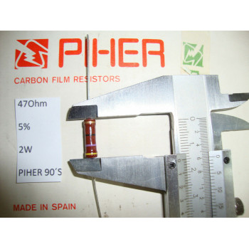 VINTAGE PIHER RESISTOR. 2W 47R 47Ohm 5% *1 PC* NEW ORIGINAL 1990´S+