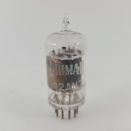 1 X 12AU7 BRIMAR TUBE. 1960s PROD. 17MM GREY PLATES. CLEAR TOP. USED. 25. CH168