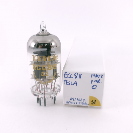 1 X ECC88 TESLA TUBE. 1960s PROD. 31. CH168