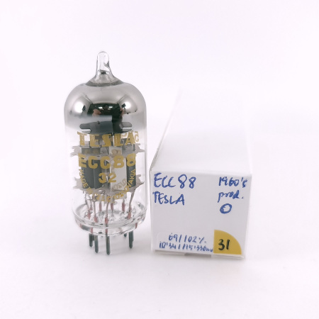 1 X ECC88 TESLA TUBE. 1960s PROD. 31. CH168