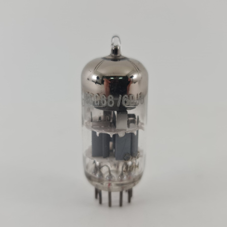 1 X ECC88 / 6DJ8 AMPEREX BUGLE BOY TUBE. 1950s PHILIPS PROD. D-G. USED.32.CH168