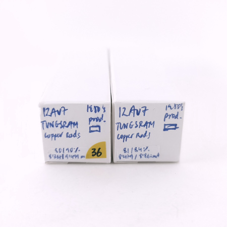 2 X 12AU7 TUNGSRAM TUBE. 1950s FRENCH PROD. 17MM PLATES. MATCHED PAIR. 36.CH168