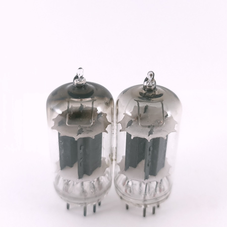 2 X 12AU7 TUNGSRAM TUBE. 1950s FRENCH PROD. 17MM PLATES. MATCHED PAIR. 37.CH168