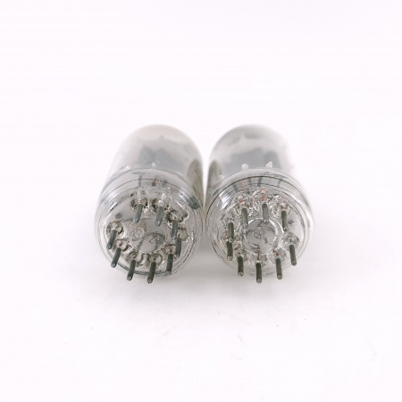 2 X 12AU7 TUNGSRAM TUBE. 1950s FRENCH PROD. 17MM PLATES. MATCHED PAIR. 37.CH168