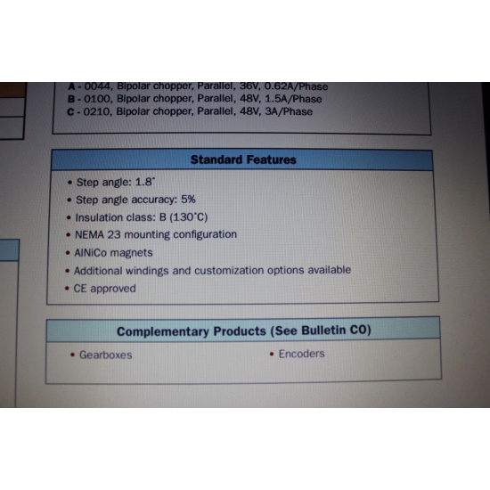 STEPPER MOTOR DATA MAE HY200 2220...