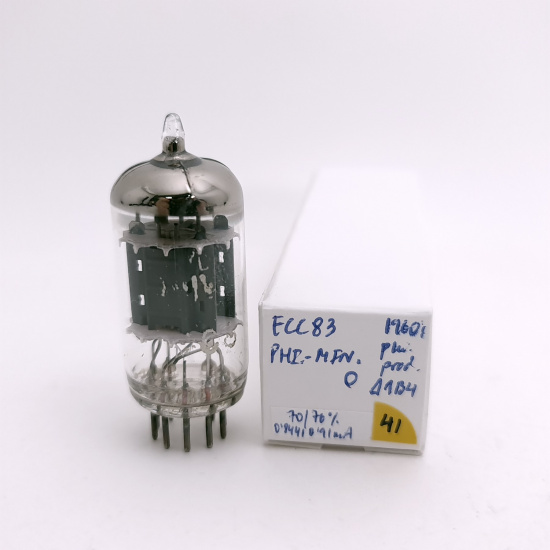 1 X ECC83 PHILIPS-MINIWATT TUBE. 1960s PHILIPS PROD. USED. 41. CH168