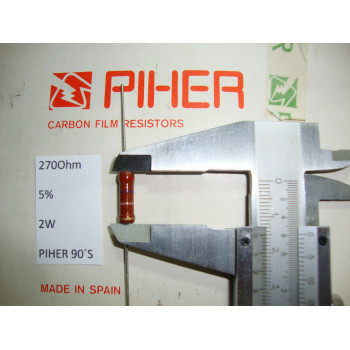 VINTAGE PIHER RESISTOR. 2W 270R 270Ohm 5% *1 PC* NEW ORIGINAL 1990´S+
