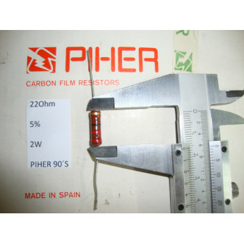 VINTAGE PIHER RESISTOR. 2W 22R 22Ohm 5% *1 PC* NEW ORIGINAL 1990´S+