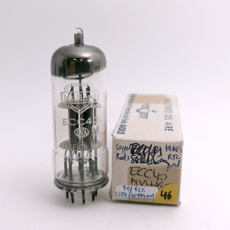1 X ECC40 MULLARD TUBE. 1960s LA RADIOTECHNIQUE PROD. COPPER RODS. 46. CH168